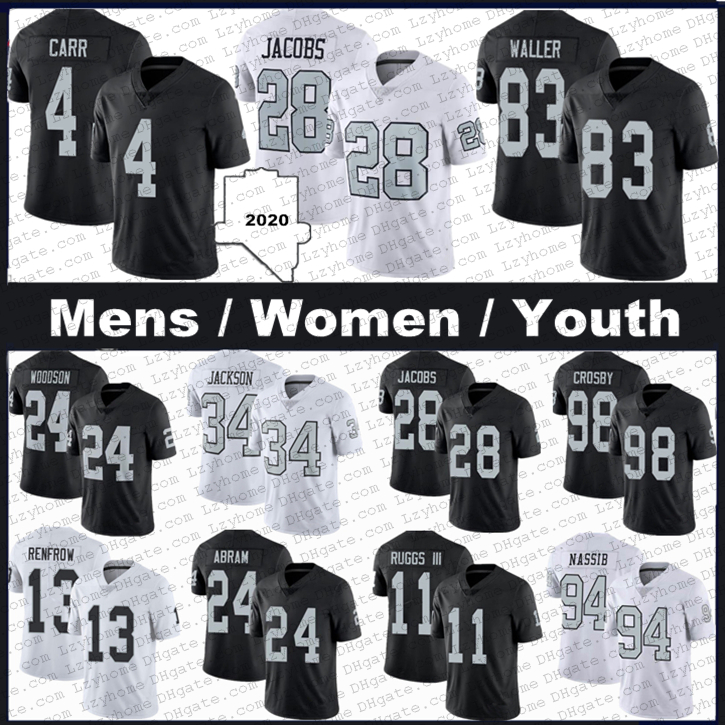 

11 Henry Ruggs III 28 Josh Jacob Las 83 Darren Waller Football Jerseys Bo Jackson Vegas derek racarr Charles Woodson Maxx Crosby Renfrow Howie Long Johnathan Abram, My store(lzyhome)