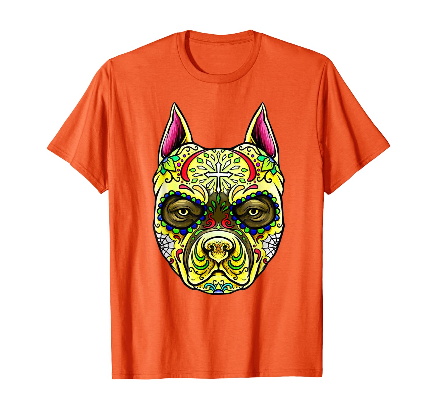 

Sugar Skull Rescue Bulldog Day Of The Dead Skulls Dogs Gifts T-Shirt, White;black