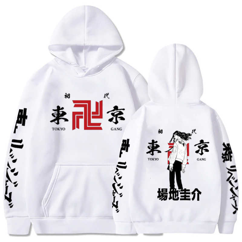 

Tokyo Revengers Baji Keisuke Hot Anime Hoodie Long Sleeve Loose V-neck Tops Print Winter Hip Hop Fashion Unisex Y0804, Black