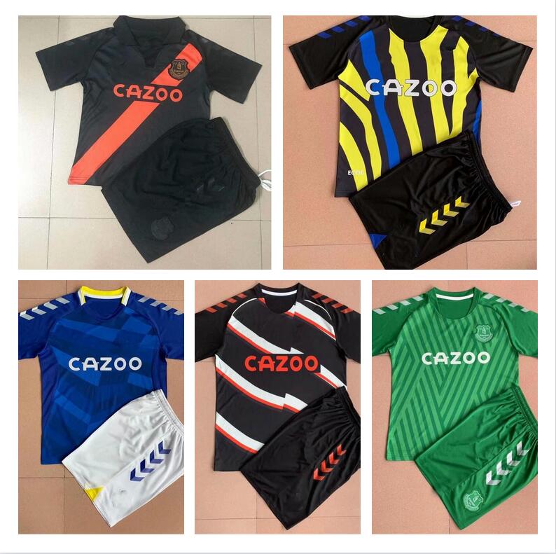 

Mens + Kids Kit 21 22 CALVERT-LEWIN Soccer Jerseys boys sets JAMES RICHARLISON 2021 2022 DIGNE SIGURDSSON Adult suits Football Shirt child D, Black