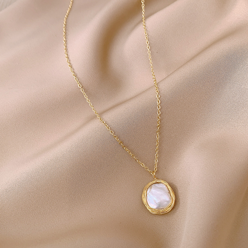 Xianlan185 Pearl Necklace Female Folded Double Light Luxury Niche Necklace New Deserve To Act The Role Of Ins Cold Wind Collarbone-image-706517512