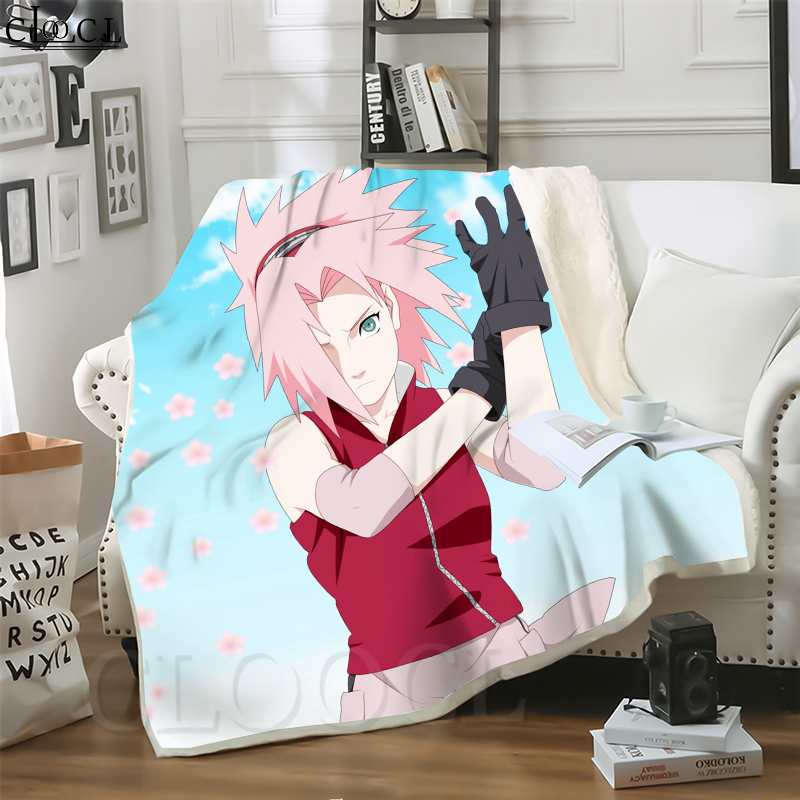 

CLOOCL New Anime NARUTO Haruno Sakura 3D Print Harajuku Air Conditioning Blanket Sofa Teens Bedding Throw Blankets Plush Quilt