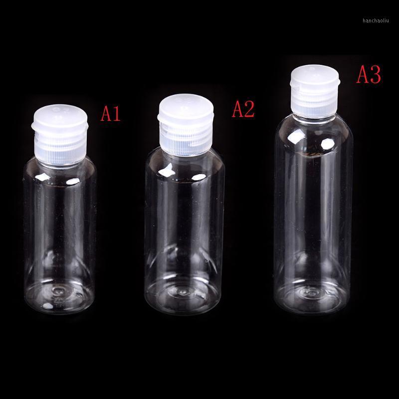 

Plastic Transparent Clear Flip Bottles Cosmetic Jar Makeup Liquid Container Travel Empty Refillable 50/60/100ml Storage & Jars