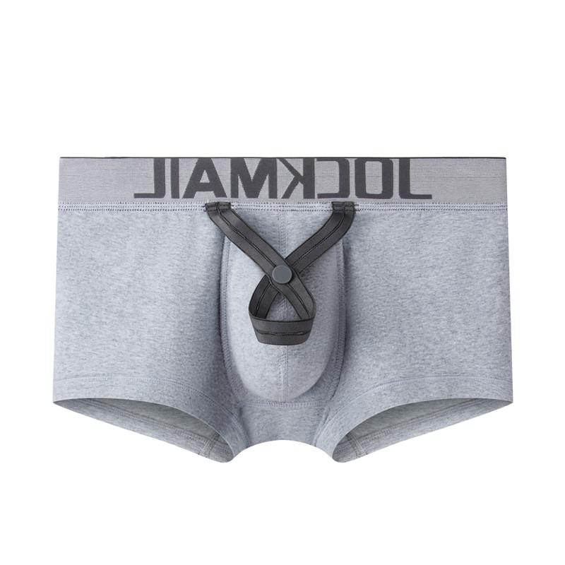 

Underpants JOCKMAIL Sexy Men Boxer Penis Pouch U Convex Bulge Cotton Breathable Underwear Bullets Separated Ring Gay, Black