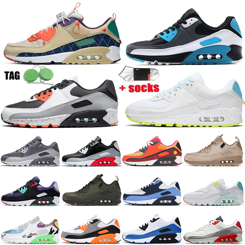 

Newest Air 90s BIG Size Us 12 Mens Max Womens Running Shoes Airmaxs Surplus Desert Camo Worldwide White Off Trainers Black Infrared 30th Anniversary Sports Sneakers, D34 volt green 40-46
