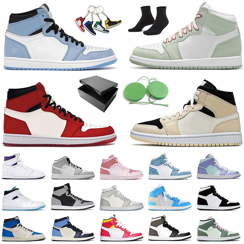 

With Box Original Professional Basketball Shoes Jumpman 1 1s Men Women High OG Purple Off Dutch Green Cactus Jack University Blue Mid Pink White Sneakers Trainers, B8 high tokyo bio hack 36-46