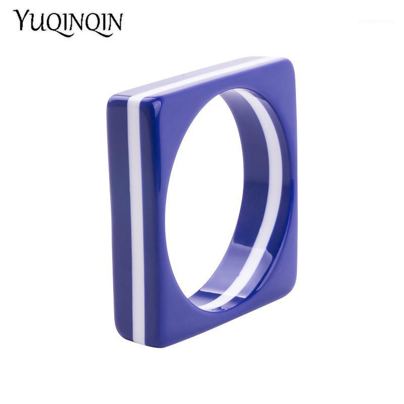 

Vintage Resin Cuff Bracelets Bangles For Women 2021 Fashion Square Blue Acrylic Bracelet Female Simple Charm Party Jewelry Bangle
