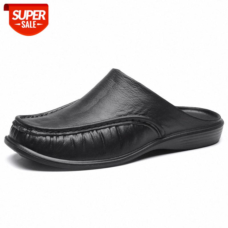 

JUMPMORE Men EVA Shoes Slip On Casual Walking Shoes Men Half Slippers Comfortable Soft Slippers Size40- 47 #KO9i, Black
