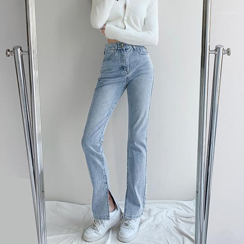 

Women's Jeans Zoki Vintage Women Spring High Waist Straight Korean Ladies Pants Causal Boyfriend Cotton European And American Style, Light blue