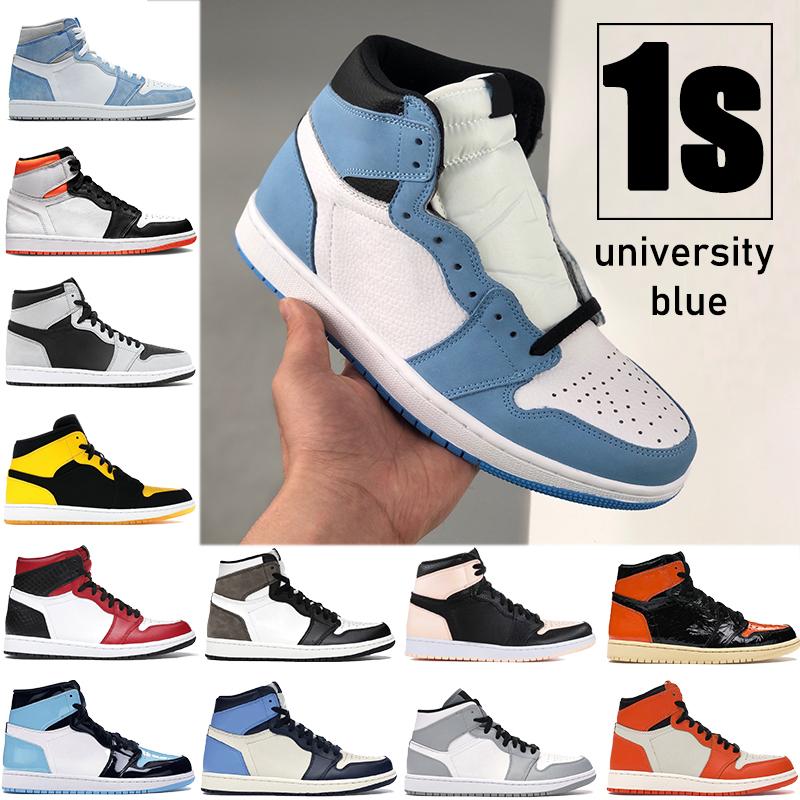 

2021 University Blue 1 1s Basketball Shoes Top 3 2.0 shadow dark mocha hyper royal crimson tint electro orange men women sneakers, 10