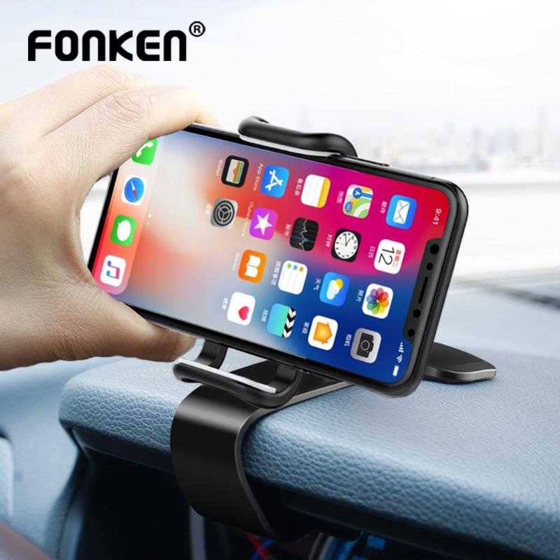 

Cell Phone Mounts & Holders FONKEN Universal Dashboard Car Holder Rearview Mirror Head-Up Hud Smartphone Mount Support For Mobile In Clip St