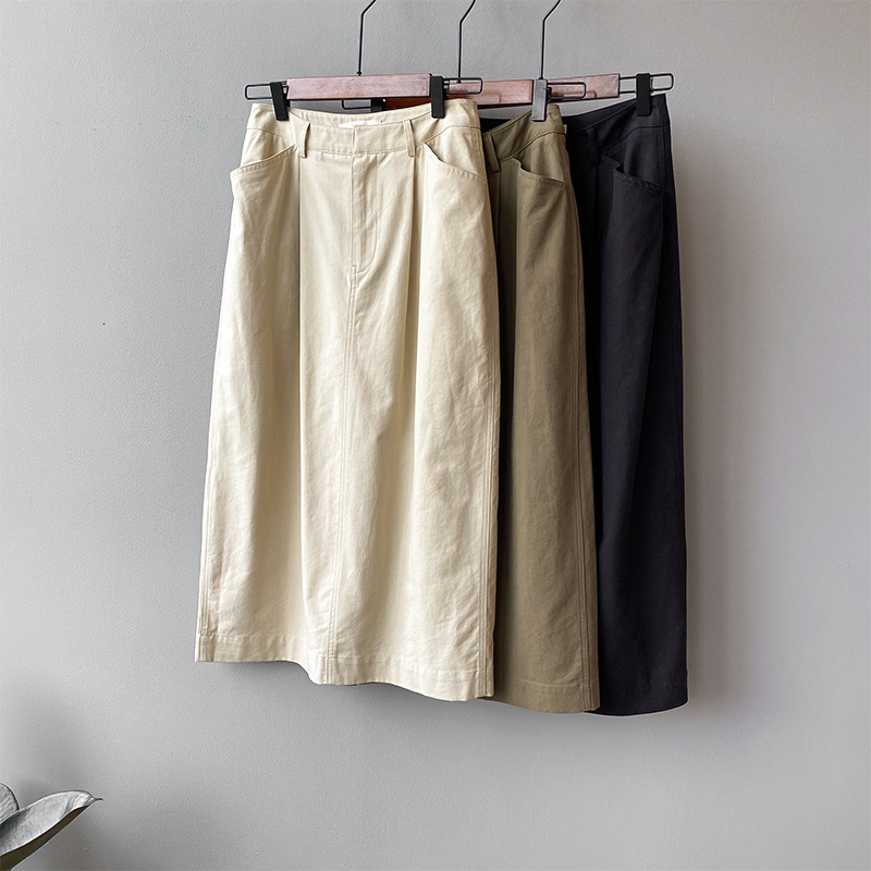 

2021 High Belt a Line with Women's Scholarships Fallen Skirts Women Get Out Female Bege Jupe Gi4v, Army green.