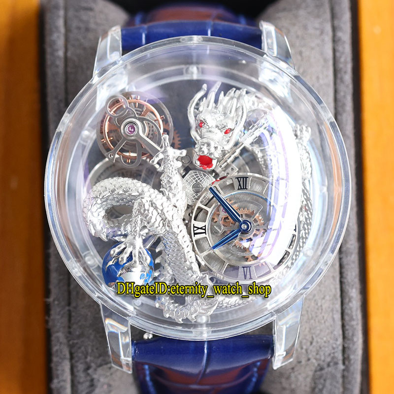 

eternity Watches RRF Static version AT102.30.DR.UA.A EPIC X CHRONO Skeleton 3D Dragon pattern Dial Swiss Quartz Mens Watch Crystal Case Blue Strap Original box packing, Watch waterproof production cost