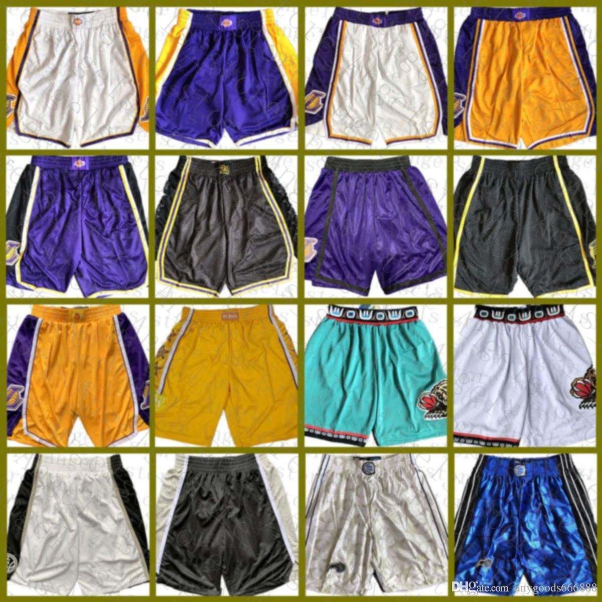 

2021 Basketball Shorts Orlando Magic San Los Memphis Grizzlies Angeles Lakers Antonio Spurs 15 Purple Wine Red, Black;red