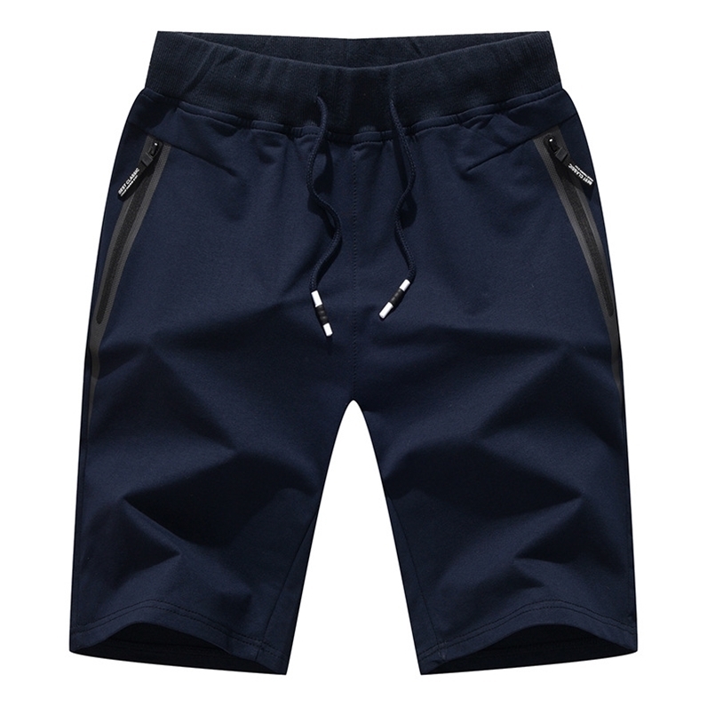 

summer Washed shorts men classical knee length solid color pants high quality plus size Beach Brand Sweatpants 210716, Dark blue