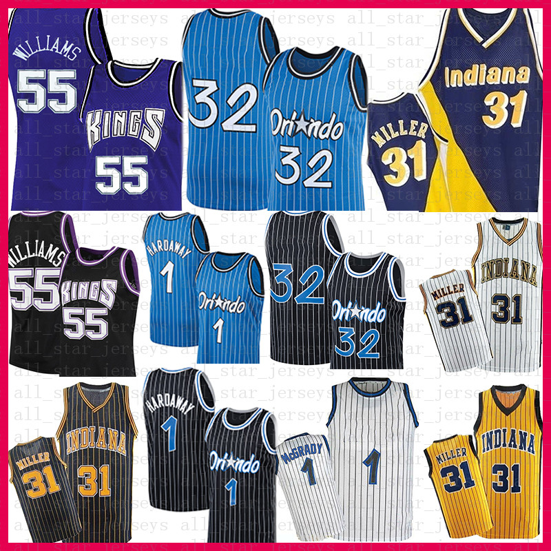 

Mens Penny Hardaway Tracy 11 1 Basketball McGrady 32 retro jerseys Jason 55 Williams Reggie 31 Miller, Jersey