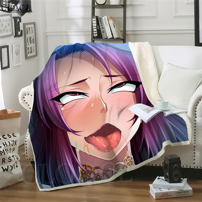 

CLOOCL New Ahegao Desire Girl 3D Print Casual Style Conditioning Blanket Sofa Teens Bedding Throw Blankets Plush Quilt