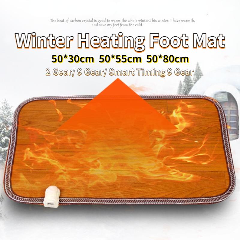 

Carpets 220V Winter Heating Foot Mat Office Home Electric Pad Warm Feet HeaterThermarpet Leather Household Floor Heater, 50x30cm 2 gear