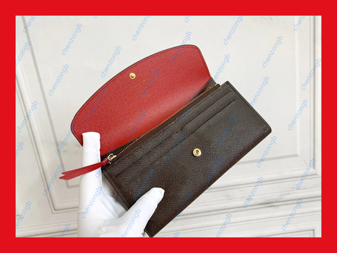 

woman wallet purse women original box high quality fashion wallets 60136, Red;black