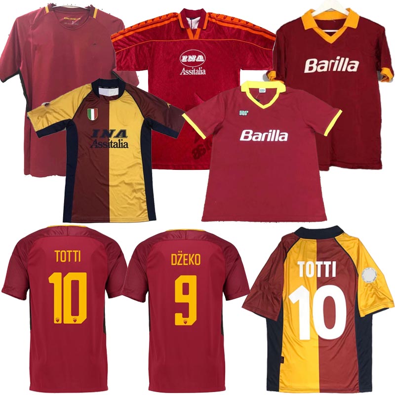 

Top 00 01 02 Roma Retro soccer jerseys TOTTI football shirt 2000 2001 2002 BATISTUTA jersey rome Classic maillot de foot, Brown