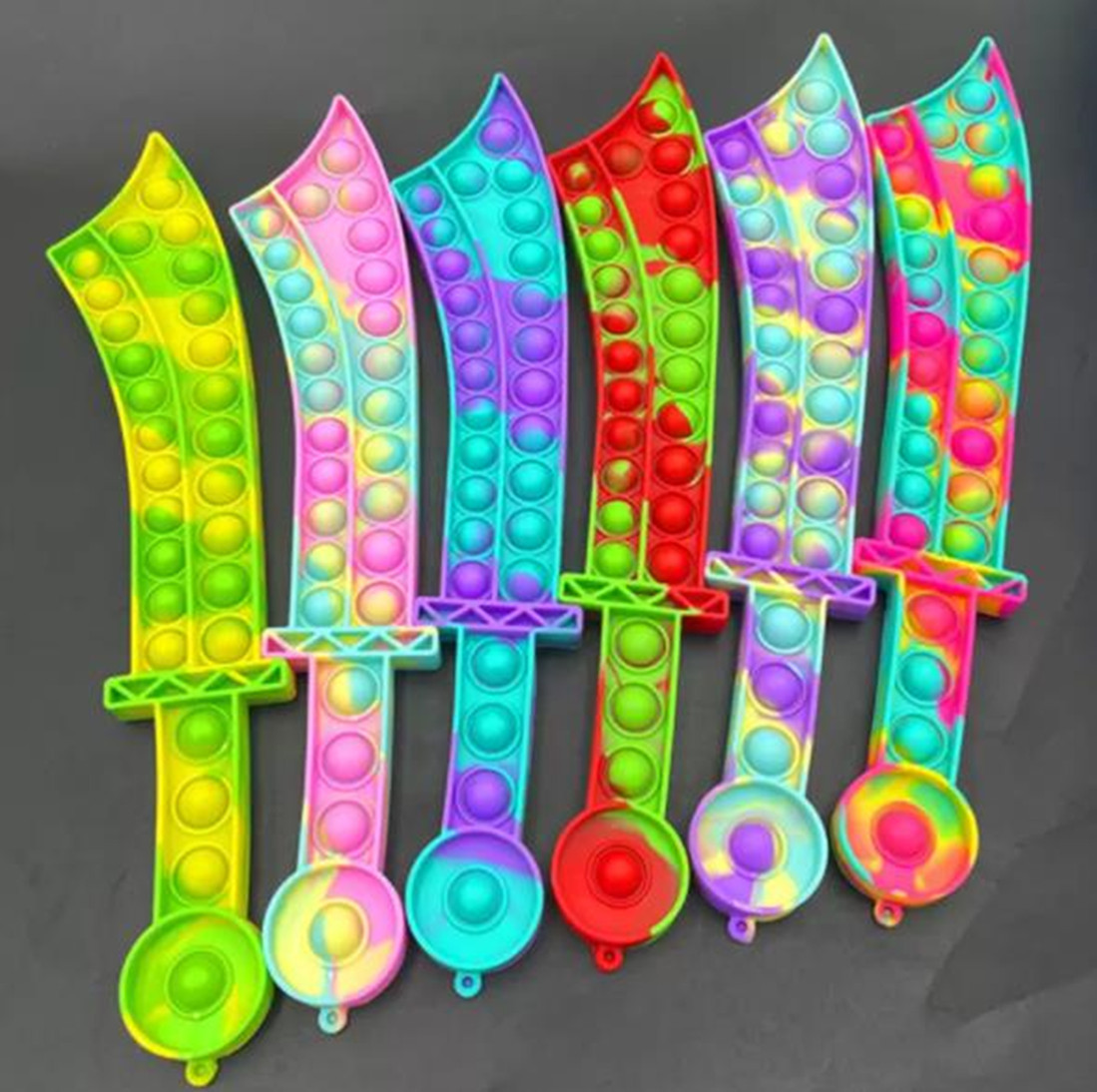 

Fidget Toys Push Bubble Katana Sword Shape Party Favor Sensory Puzzles Pop Bubbles Silicone Board Game Educational Stress Relief