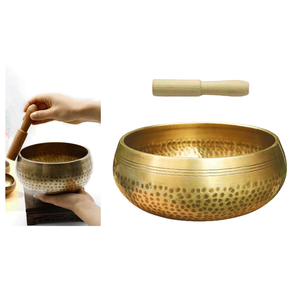 

Hand Hammered Singing Bowl Set Buddhism Tibetan Yoga Meditation Bowl Religion Belief Prayer for Calming & Mindfulness Perfect Gift Home