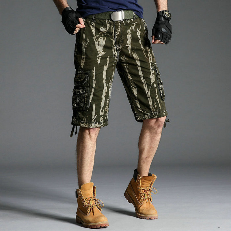 

New 2021 Men Camouflage Military Cargo. Multipocket Casual Training Army Shorts. 9yox, Wine red camouflage