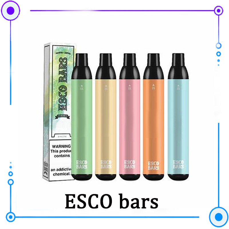 

Newest ESCO BARS Disposable E cigarettes 2500 Puffs Vape Pen Devices Pre-Filled Pods Vaporizers 20 Colors