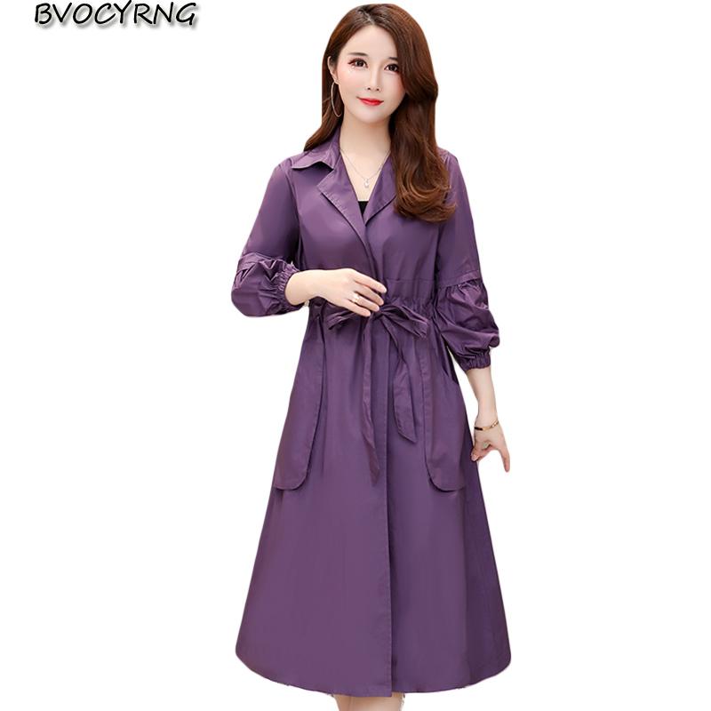 

Women's Trench Coats Plus Size Windbreaker Female 2021 Spring Autumn Thin Fashion Casual Coat Women High End Jacket With Belt Slim Elegant P, Tan;black