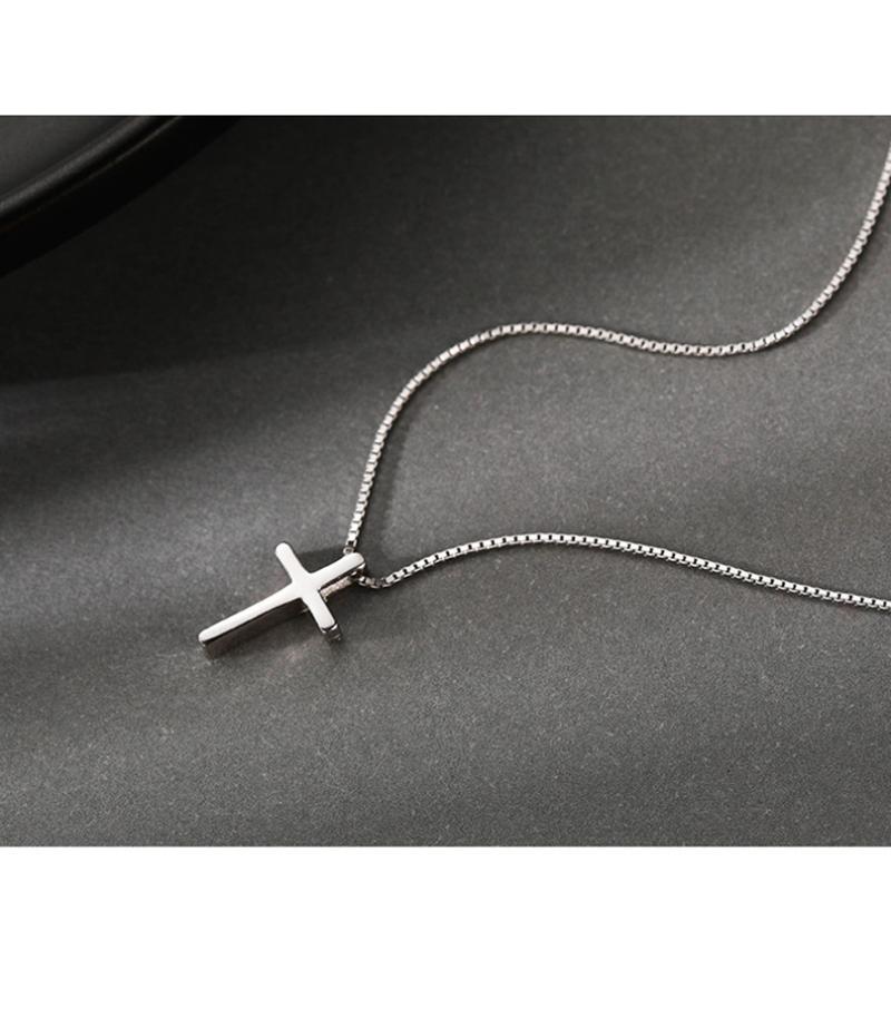 

Pendant Necklaces Cross Necklace Women's 925 Sterling Silver Accessories Light Luxury Minority High-Grade Ornament Valentine's Day Birthday