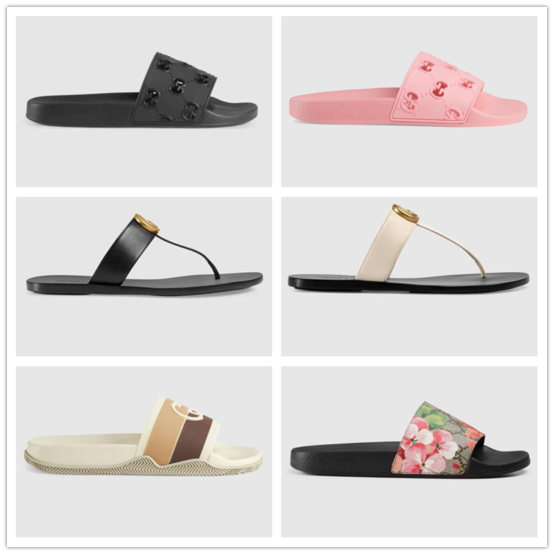 

2021 Designer woman G Slippers men slipper Gear bottoms Flip Flops women luxury sandals fashion causal shoes with box, Black