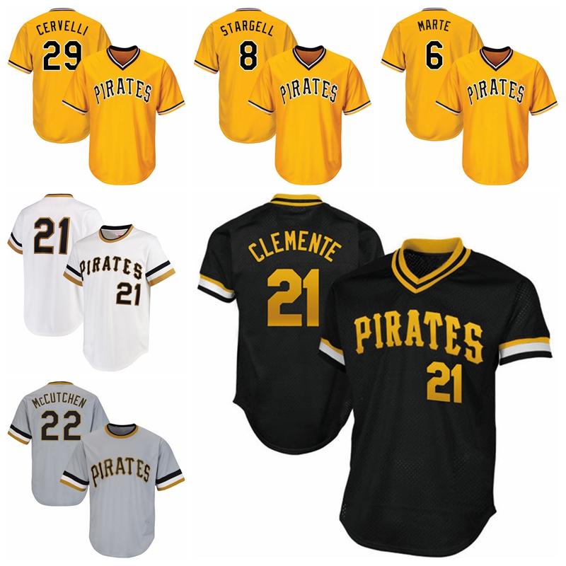 

21 Roberto Clemente 29 Francisco Cervelli 8 Willie Stargell 6 Starling Marte 27 Kent Tekulve 59 JOE MUSGROVE JOSH BELL Baseball Jerseys, Men(hao dao)
