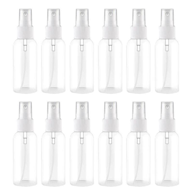 

Storage Bottles & Jars 12Pcs 50Ml Fine Mist Clear Spray Refillable Empty Plastic Travel Bottle For Essential Oils, Perfumes, Ect