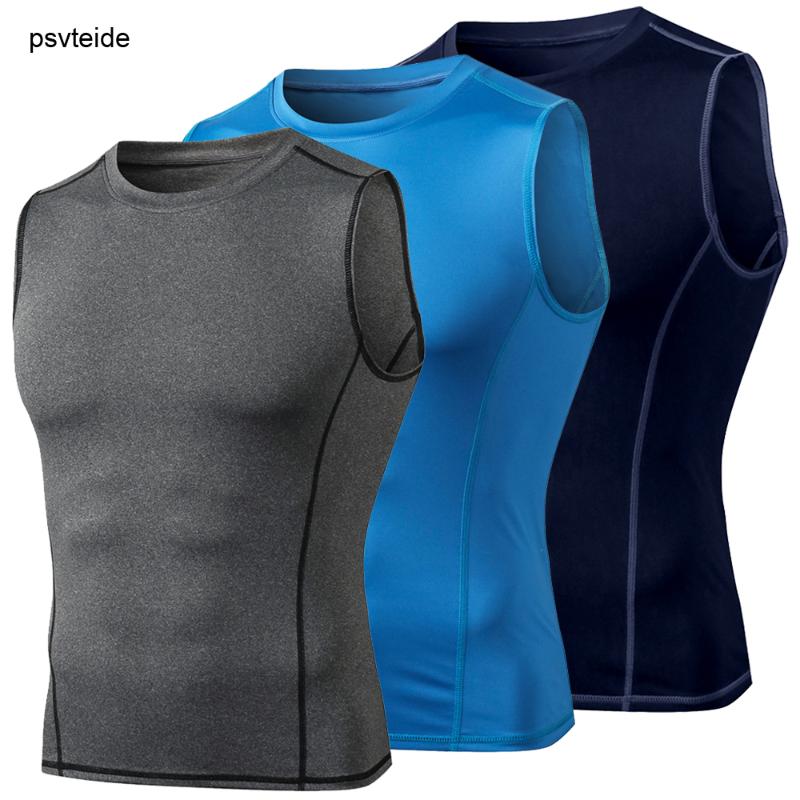 

Running Jerseys Sports T-Shirt Men's Tank Top Fitness Sweat Shirt Compression Men Bodybuilding Tops Gym Sporting Mens Vests, Blue