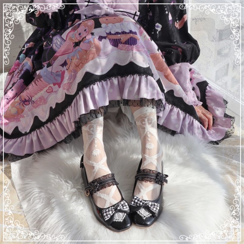 

Sweet Low Heels Girls of the Female Princess Tea Beautiful Japanese Party Anime Cosplay Lolita Shoes Harujuku Women's Belt Arched 913i, Black