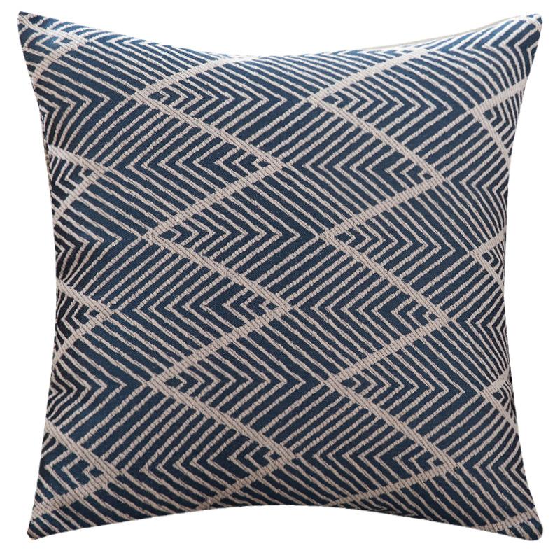 

Cushion/Decorative Pillow Navy Pink Yellow Blue Jacquard Cover Geometric Home Decoration Cushion Sofa Pillowcase 30x50cm/45x45cm/50x50 Cm