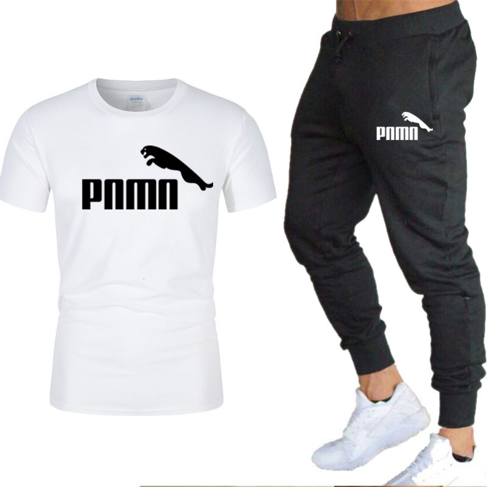 

Casual Sportswear Summer Clothing Jogging track suit casual men's summer sportswear suit T shirt + pants sports suit Designers Tracksuits, Gray