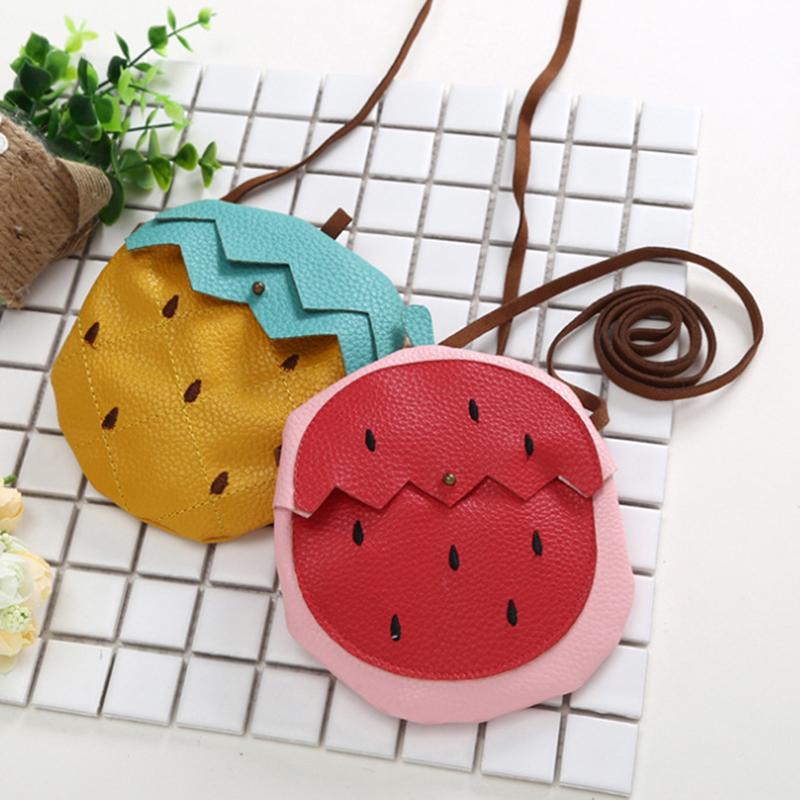

Fruit Strawberry Pineapple Shape Shoulder Bag Girls Children Kids Sweet Cartoon Printing Coin Purse Mini Crossbody Bag For Girl