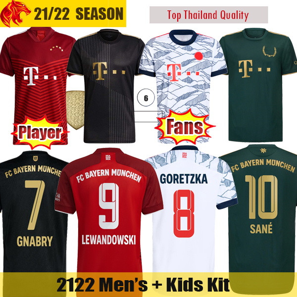 

21 22 FC Bayern Munich soccer jerseys LEWANDOWSKI SANE 2021 2022 Fans Player Version MUSIALA MULLER DAVIES football shirt Oktoberfest Fourth Men Kids kit, 2122 home