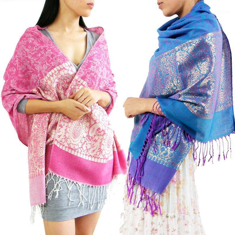 

Women's Scarves Girls Shawl Silk Air Conditioning Anti-Sai Small Waist Flower Ethnic Wind Scarf Two, Blue;gray