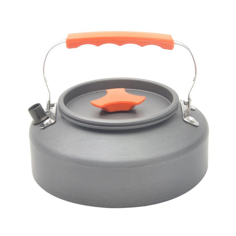 

Water Bottle 1.1L Outdoor Portable Coffee Pot Camping Teapot Kettle Mountaineering Picnic Aluminum Hanging, Orange
