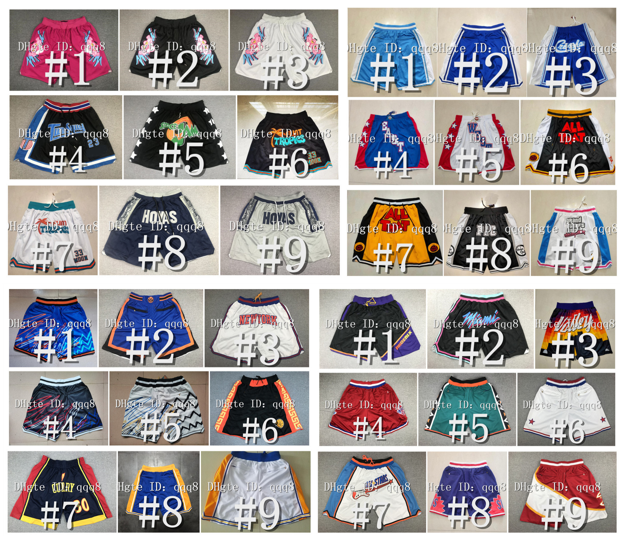 

Cheap Men Team Basketball Shorts College Short With Pocket Zipper Hip Pop Sport Wear Pant Sweatpants All star North Carolina Hoyas Michigan Wolverines Good Quality, As pic