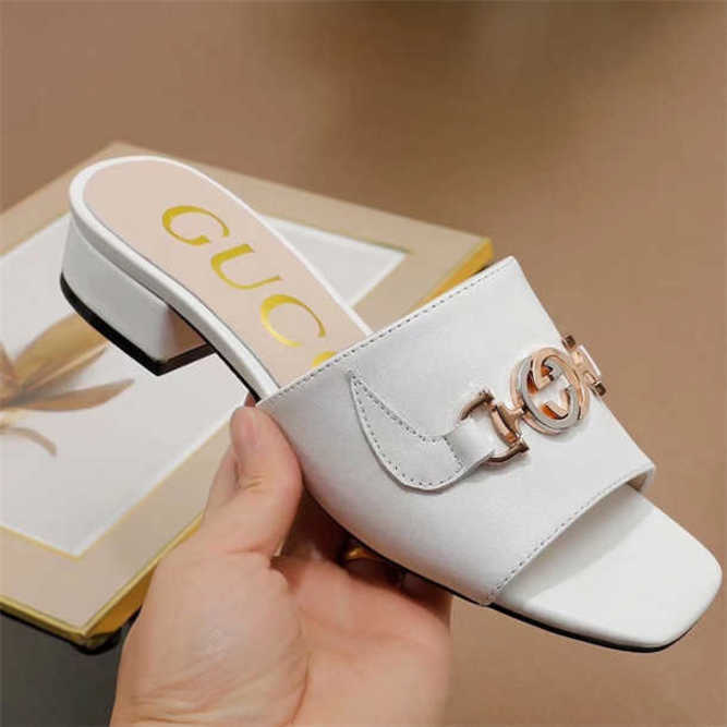 

luxury italy designer brand slippers super great quality with full package for women gift present lady birthday wedding sandals shoes heels, Black