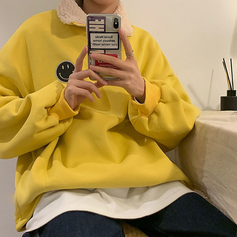 

2021 New Male Wholesale Cashmere Sweater Solid Color Hoodies Cotton Casual Clothes Sweatshirts Collared Lapels Keep Warm Jackets 8gr4, Yellow