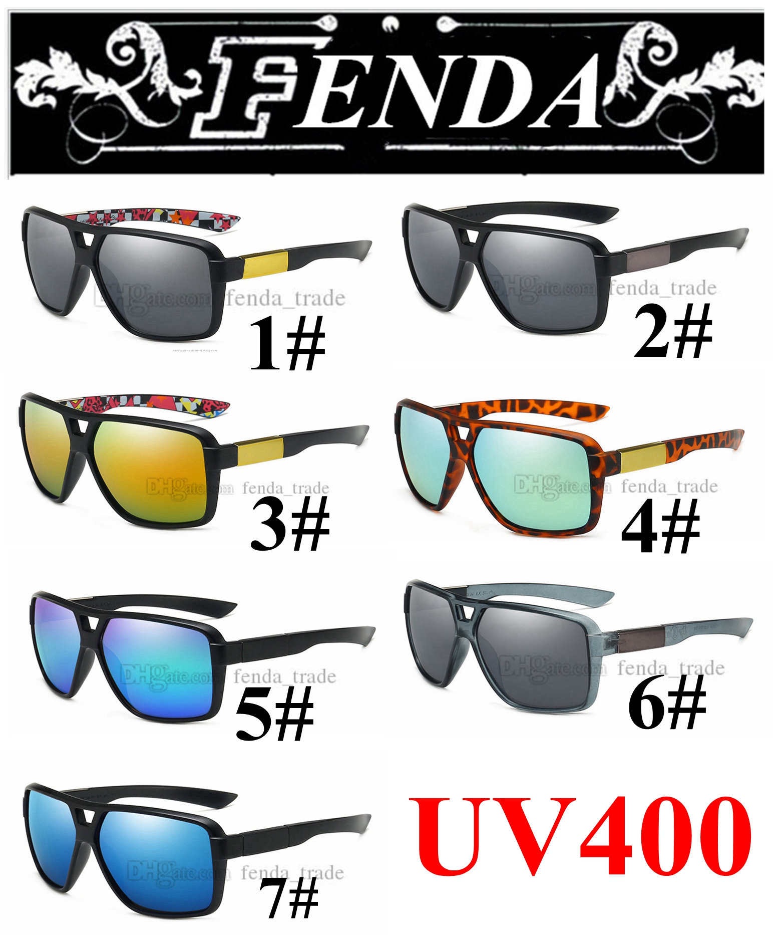 

F001 Classic Sunglasses Men Women Driving Square Frame Sun Glasses Male Goggles Sports UV400 Gafas Eyewear 10pcs 7 colors factory Price