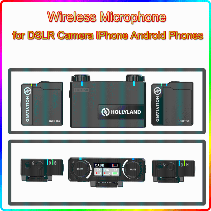 

Microphones Hollyland Lark 150 Wireless Microphone System RX TX Kit Portable Mini Lapel Mic For DSLR Camera Android Phones