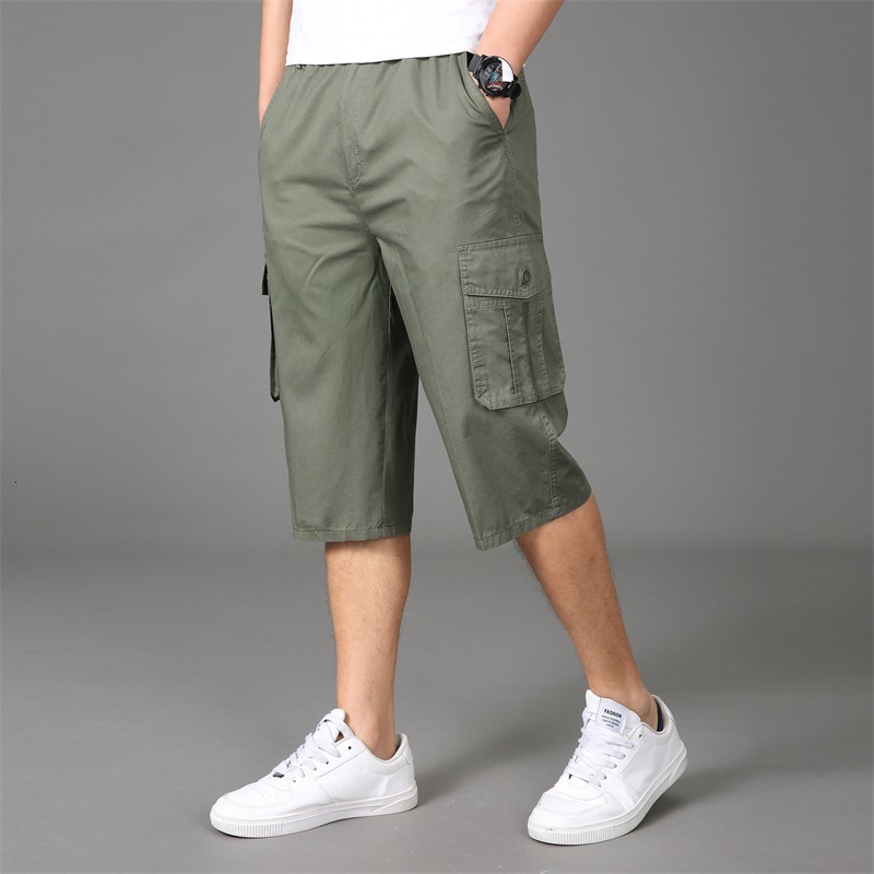 

New 2021 Casual Summer Joggers Breathable Cotton Calf Length and Tall Male 5xl  Large Pants 21q0, Light green.
