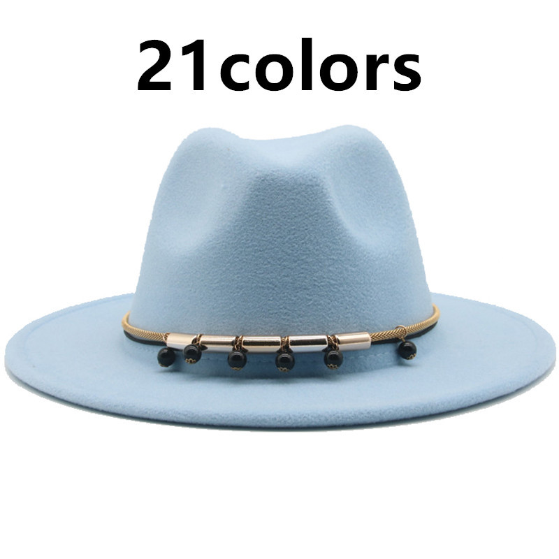 

2021 New Winter Women Wool Wide Brim Green Vintage Wedding Church Ladies Pink Western Cowboy Hat Panama Felt Fedora Men Hats Hcng, Camel