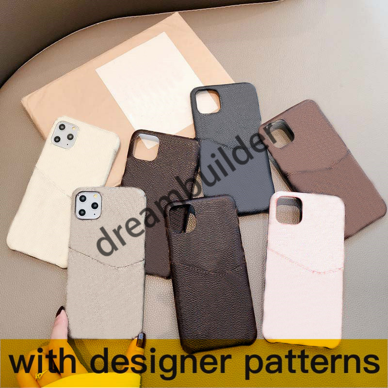 

Fashion iPhone 13 pro max Cases Designer Phone case for 12 mini 11 12Pro 13ProMax 7 8 plus X XR XS XSMAX COVER leather shell with card, Brown square