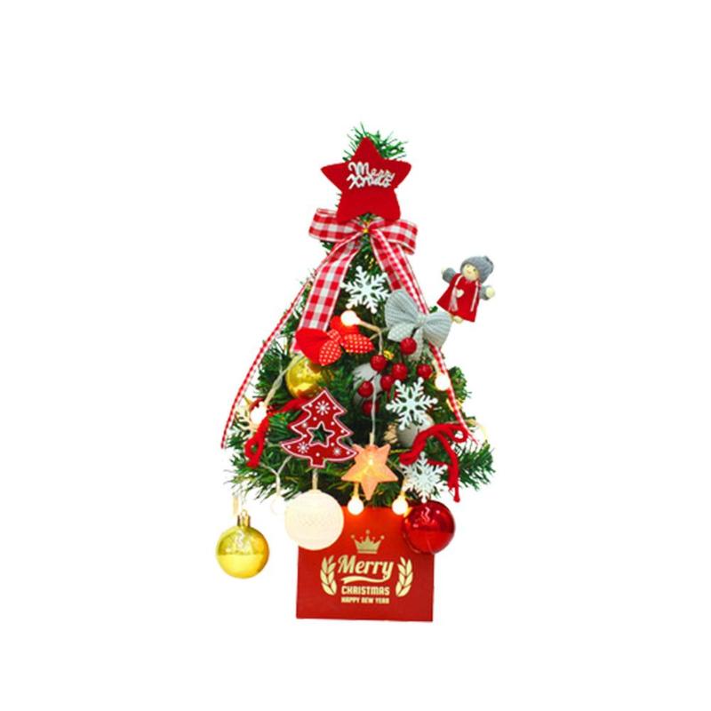 

Christmas Decorations Tabletop Tree 18 Inch DIY Artificial With String Lights And Hangings Ornaments Gi